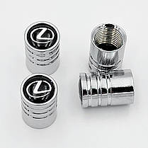 Захисні ковпачки на ніпелях Lexus (Лексус) 4 шт Хром, фото 4