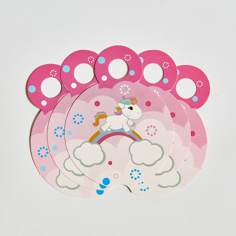 Медальки картонні на День народження "Маленький єдиноріг" Рожевий колір (10 шт./пач.) -