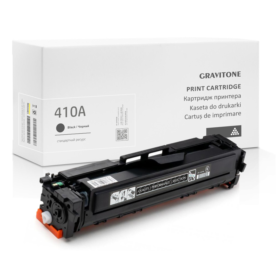 Сумісний Картридж HP 410A BLACK (CF410A) чорний, стандартний ресурс, 2300 стор., аналог від Gravitone