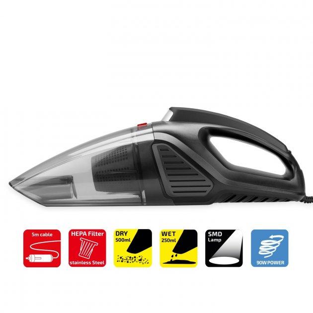 Автомобільний пилосос 90W "HEYNER" 243 100 TurboPower Pro (Суха + волога Уборка + LED підсвітка)