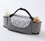 Набір підвісна сумка для коляски 35х11х15 см Сіра та Пляшка-ложка для годування Жовтогаряча (vol-1411), фото 6