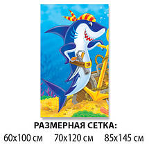 Дитяча наклейка на стіл Акула-пірат, 60 х 100 см, фото 3