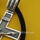 Шовкова срібна цепочка з хрестиком чоловіча. Срібний хрестик чоловічий та шовковий шнурок зі срібним замком. 55 см, фото 10