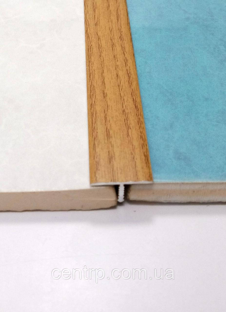 Т-подібний профіль для плитки АТ-18. Ширина 18мм. L-2.7 м. Дуб рустік (краш), фото 1