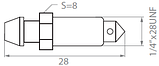 Штуцер прокачки гальм 1/4" UNFX28UNF довжиной 28 мм, фото 2