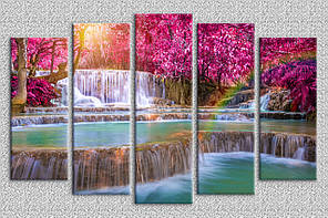 Модульна картина на полотні Рожевий водоспад