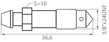 Штуцер прокачки гальм 3/8X24UNF довжиной 36,6 мм, фото 2