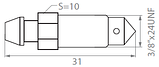 Штуцер прокачки гальм 3/8X24UNF довжиной 31 мм, фото 2