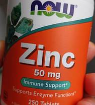 Цинк Глюконат NOW Zinc 50 mg 250 табл, фото 4