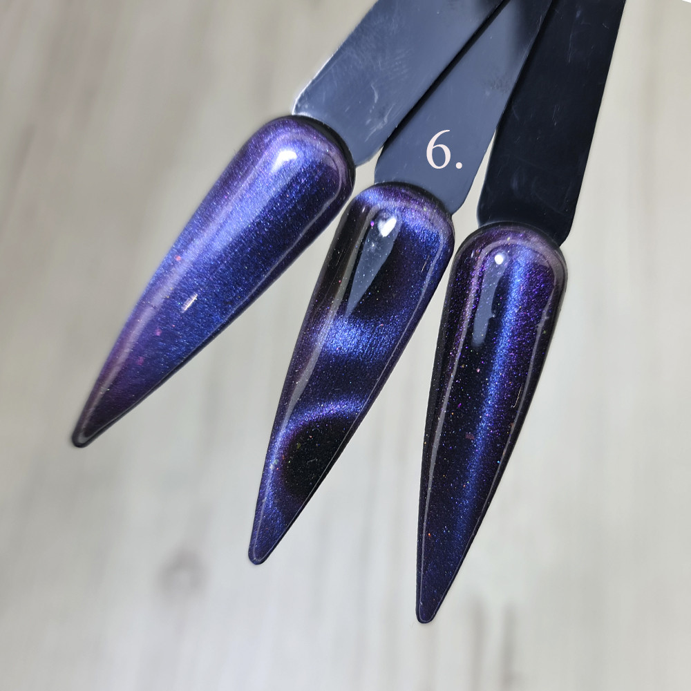 Гель лак для нігтів котяче око 12д Sweet Nails фіолетово синій №6 8 мл
