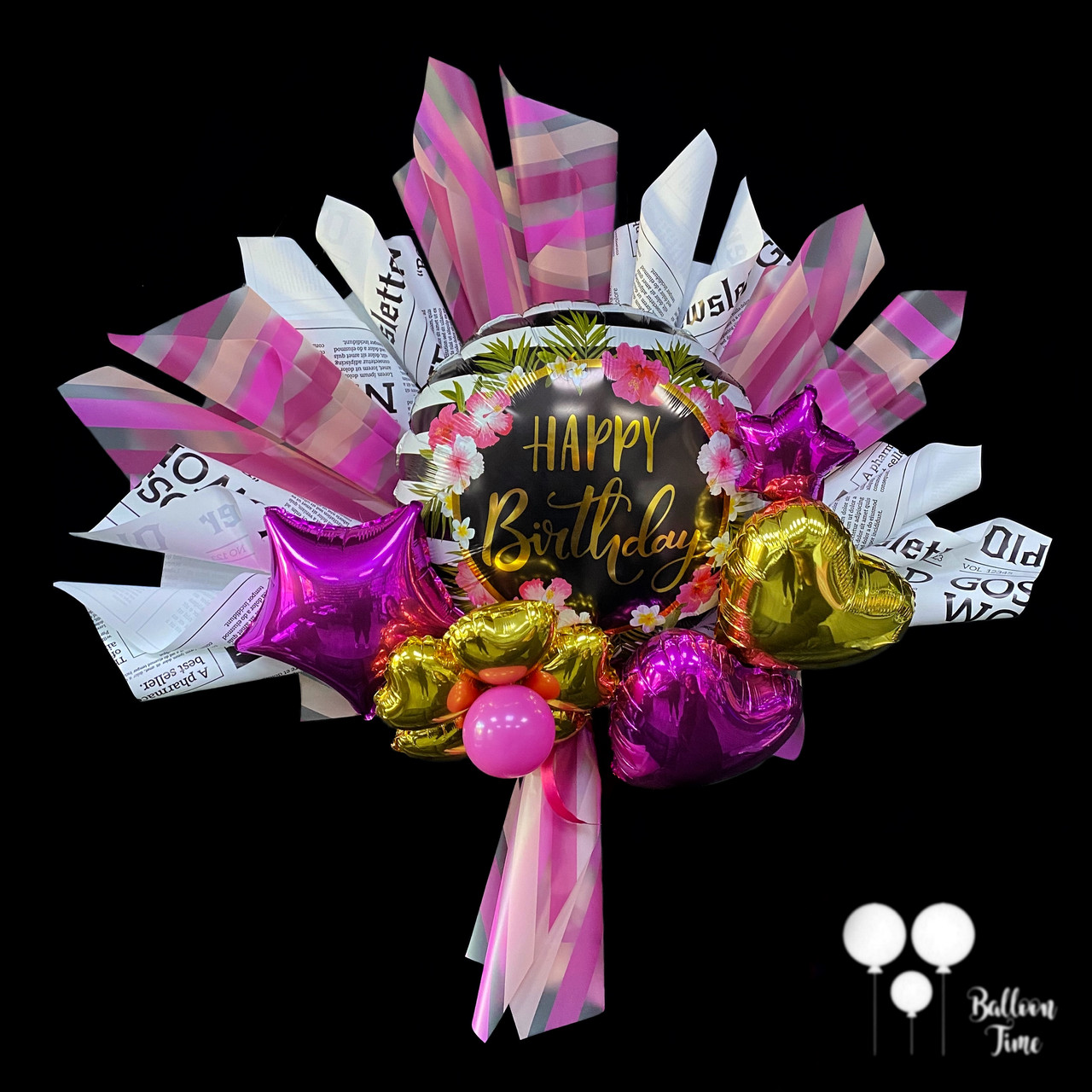 Букет із фольгованих мініфігурок на день народження