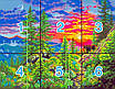 Набір для вишивання за нанесеною на канву схемою  "Sunset glow". AIDA 14CT printed 49*40 см, фото 5