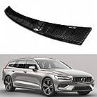 Захисна накладка на задній бампер для Volvo V60 / V60 Cross Country 7.2018+ /чорн.карбон/