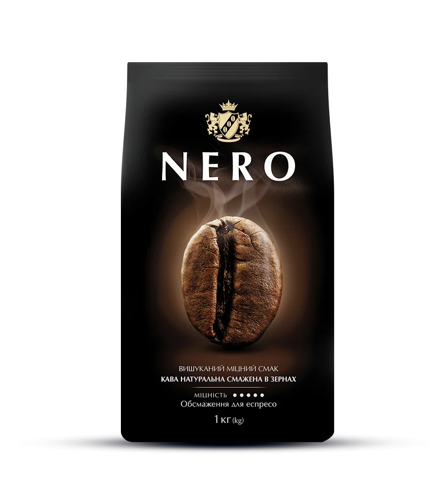 Міцна кава в зернах темного обсмажування для еспресо Ambassador Nero 900 грамів