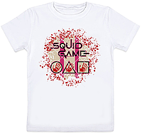 Детская футболка Squid Game - Blood Logo (белая)