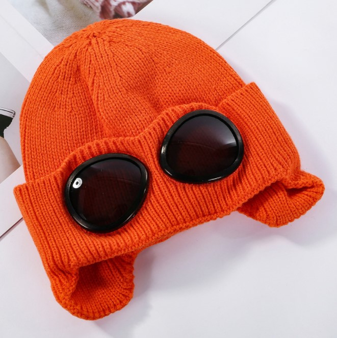 Шапка Стрекоза імітація окулярів Жовтогаряча