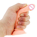 Гнучкий міні фалос на присосці - 13,7*2,3 см - Тілесний, фото 7