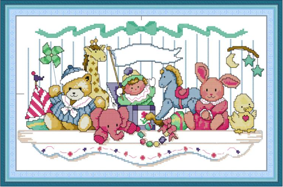 Набір для вишивання за нанесеною на канву схемою   "Toy rack". AIDA 14CT printed 44*30 см