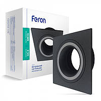 Встраиваемый неповоротный светильник Feron DL6140 алюминиевый точечный квадратный черный