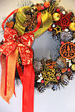 Новорічний різдвяний вінок декор на двері Новорічні вінки 40 см Рождественский венок, фото 4