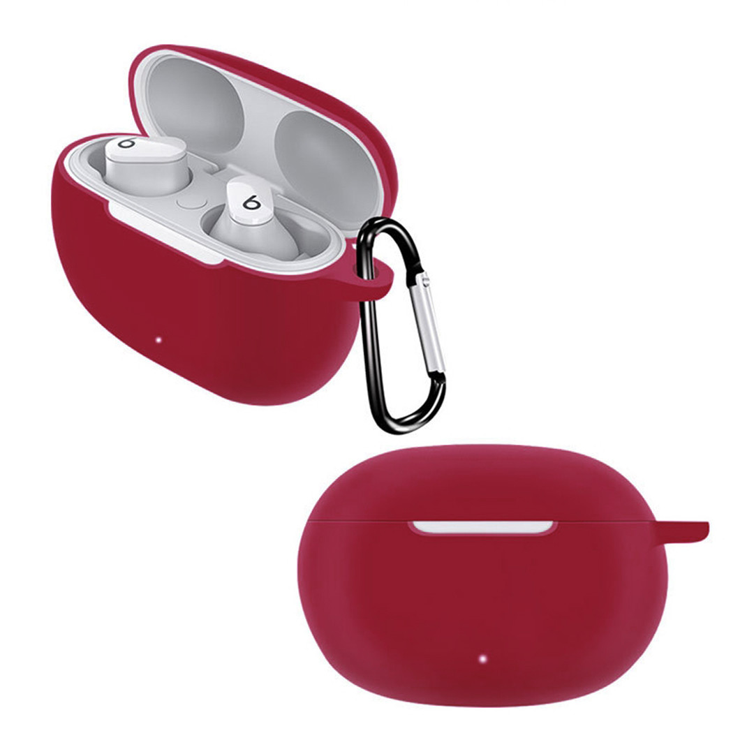 Силіконовий чохол для Beats Studio Buds | чохол + карабін | бордовий