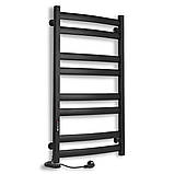 Рушникосушка електрична Flyme Black EF 900L (терморегулятор, таймер) ліве підключення, фото 5