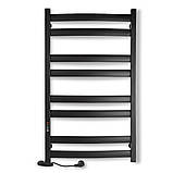 Рушникосушка електрична Flyme Black EF 900L (терморегулятор, таймер) ліве підключення, фото 6