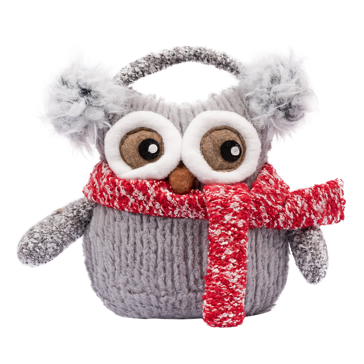 Новорічна м'яка іграшка Novogod'ko «Сова в навушниках», 19 см, фото 1