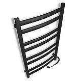 Рушникосушка електрична Flyme Black EF 900R (терморегулятор, таймер) праве підключення, фото 8