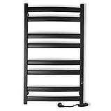 Рушникосушка електрична Flyme Black EF 900R (терморегулятор, таймер) праве підключення, фото 4