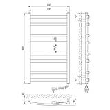 Рушникосушка електрична Flyme Black EF 900R (терморегулятор, таймер) праве підключення, фото 5