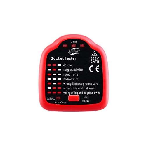 Тестер розеток з функцією перевірки УЗО BENETECH GT85, фото 1