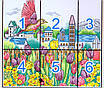 Набір для вишивання за нанесеною на канву схемою "Tulips and bird". AIDA 14CT printed 41*37 см, фото 5