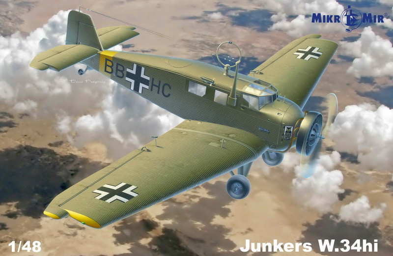 Пластикова модель 1/48 Mikro Mir 48-019 німецький пасажирсько-транспортний літак Junkers W.34hi, фото 1