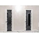 Міжкімнатні двері Casa Verdi Verdi 1 з масиву вільхи біла зі вставкою з чорного скла триплекс, фото 3