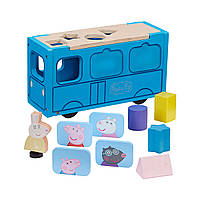 Дерев'яний ігровий набір-сортер Peppa - Шкільний автобус Свинки Пеппи Peppa Pig 07222