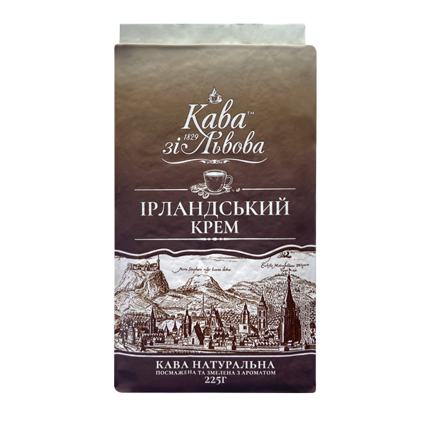 Кава по-львівськи мелена Кава зі Львова Ірландський крем 225 грамів у вакуумній упаковці