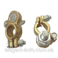 Клеми акумуляторні вантажні латунь 2шт "Україна" під болт 10 (вага 200 гр)