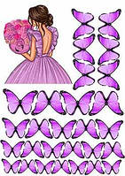 Вафельная картинка Бабочки. Девушка А4 (p0607)