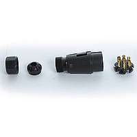Причіпне пластмас "тато" - 12v - 7 pin Вологозахищений Завод"Польща" (з пильником)