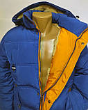 Куртка зимова підліткова колір електрик р. 164, фото 6