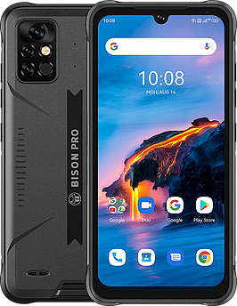 Umidigi Bison Pro 4/128GB, NFC, IP69K, 5000 mAh, Android 11, Дисплей 6.3", Смартфон Umidigi Bison Pro Hack Black