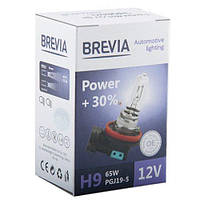 Лампа 12V H9 65W + 30% "Brevia" (1шт) (12090PC) (10шт/уп)