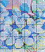Набір для вишивання за нанесеною на канву схемою "Blue plant". AIDA 14CT printed 34*33 см, фото 5