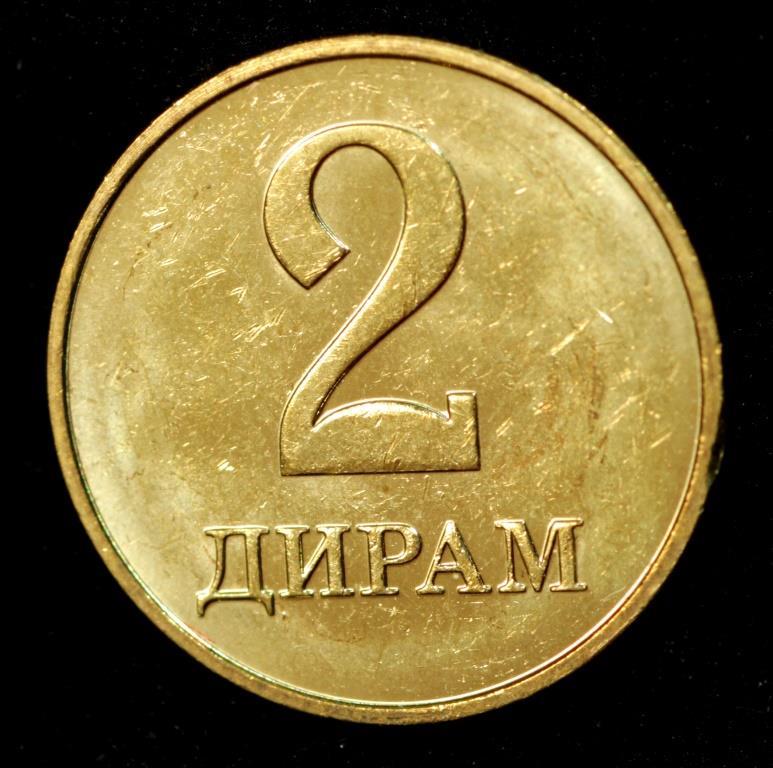 Монета Таджикистана 2 дирама 2019 г., фото 1