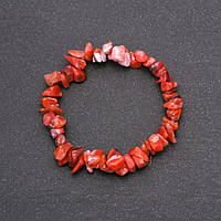 Браслет з натурального каменю Сердолік крихта на резинці обхват 18см купити біжутерію дешево оптом в інтернеті