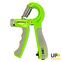 Эспандер кистевой (С счетчиком) пружинный с регулируемой нагрузкой 10 - 60 кг Green