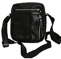 Мужская сумка-мессенджер кожаная Vip Collection 1439-F черная