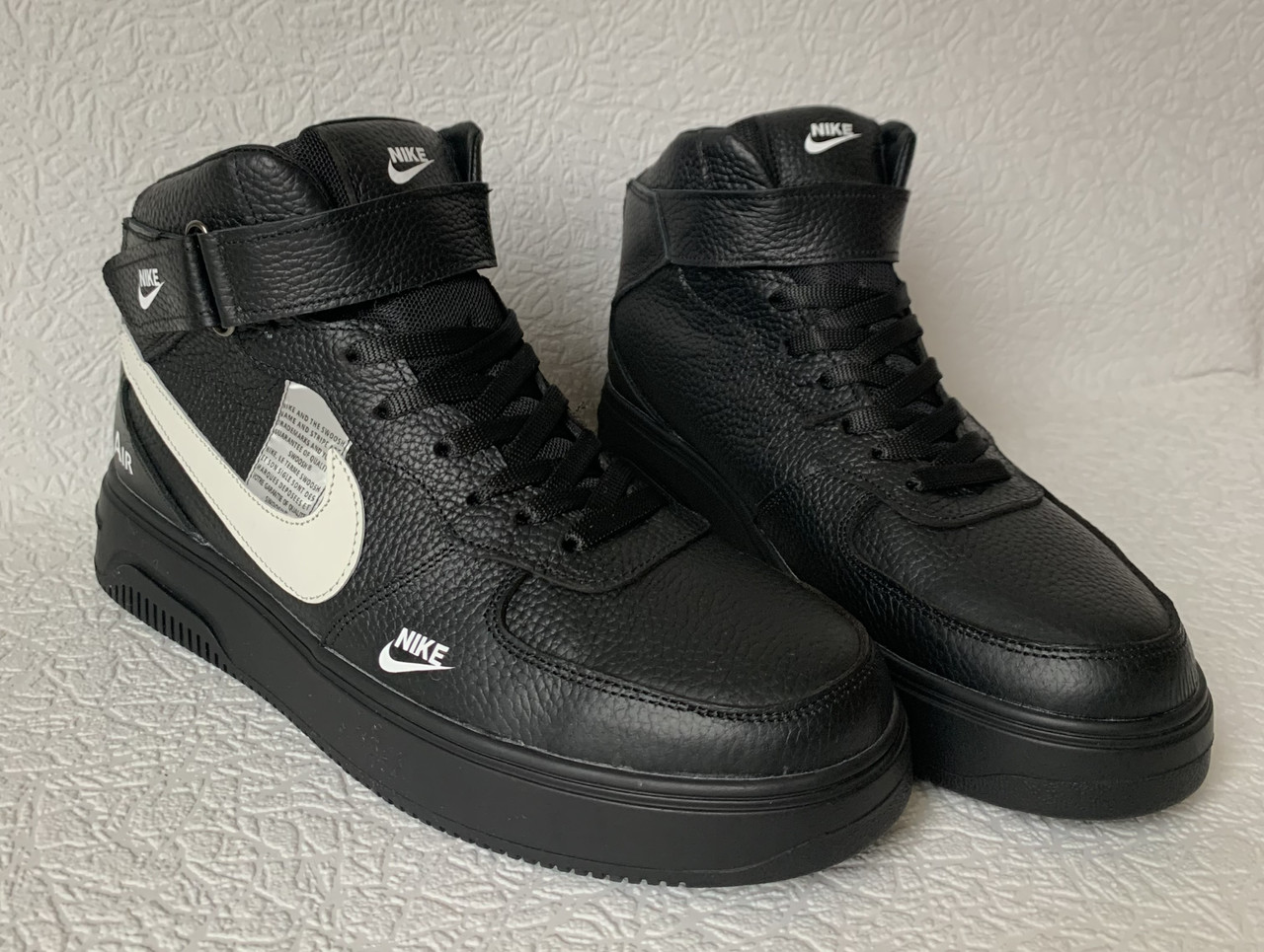 Nike зимние чёрные мужские высокие кроссовки ботинки обувь кросики с мехом - фото 7 - id-p1498326325
