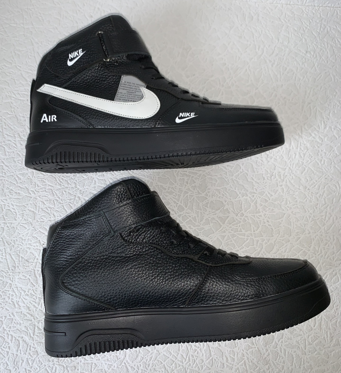Nike зимние чёрные мужские высокие кроссовки ботинки обувь кросики с мехом - фото 9 - id-p1498326325